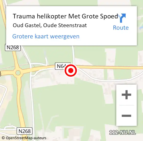 Locatie op kaart van de 112 melding: Trauma helikopter Met Grote Spoed Naar Oud Gastel, Oude Steenstraat op 12 mei 2023 10:29