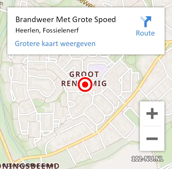 Locatie op kaart van de 112 melding: Brandweer Met Grote Spoed Naar Heerlen, Fossielenerf op 12 mei 2023 10:31