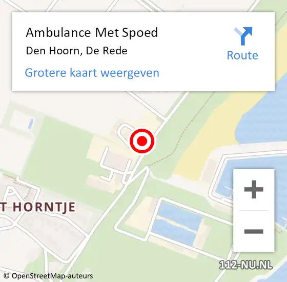 Locatie op kaart van de 112 melding: Ambulance Met Spoed Naar Den Hoorn, De Rede op 12 mei 2023 13:49