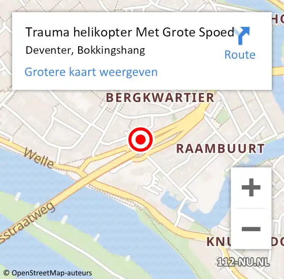 Locatie op kaart van de 112 melding: Trauma helikopter Met Grote Spoed Naar Deventer, Bokkingshang op 12 mei 2023 13:50