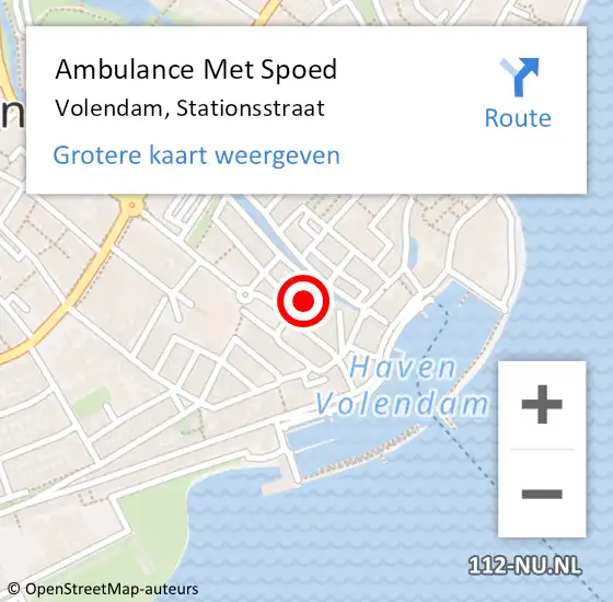 Locatie op kaart van de 112 melding: Ambulance Met Spoed Naar Volendam, Stationsstraat op 12 mei 2023 14:03