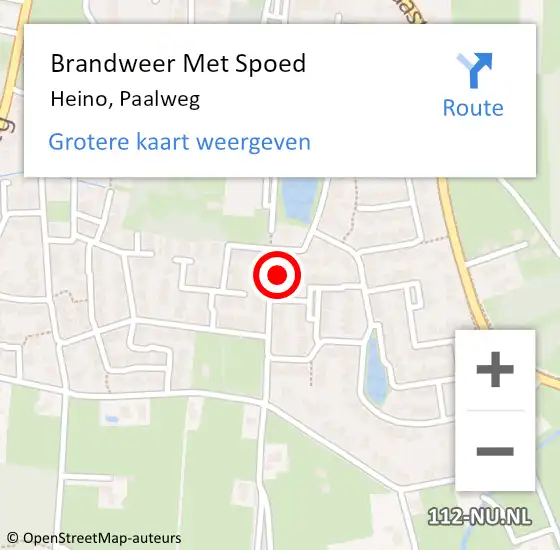 Locatie op kaart van de 112 melding: Brandweer Met Spoed Naar Heino, Paalweg op 12 mei 2023 14:07