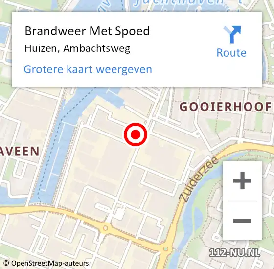 Locatie op kaart van de 112 melding: Brandweer Met Spoed Naar Huizen, Ambachtsweg op 12 mei 2023 14:18