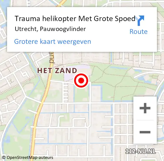 Locatie op kaart van de 112 melding: Trauma helikopter Met Grote Spoed Naar Utrecht, Pauwoogvlinder op 12 mei 2023 14:50