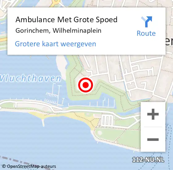 Locatie op kaart van de 112 melding: Ambulance Met Grote Spoed Naar Gorinchem, Wilhelminaplein op 12 mei 2023 15:38