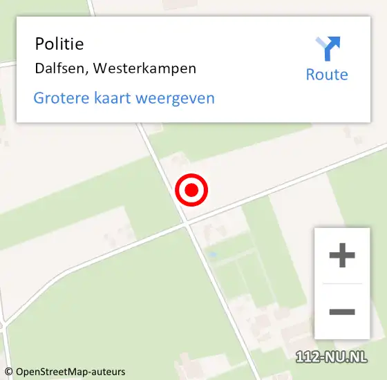 Locatie op kaart van de 112 melding: Politie Dalfsen, Westerkampen op 12 mei 2023 15:52