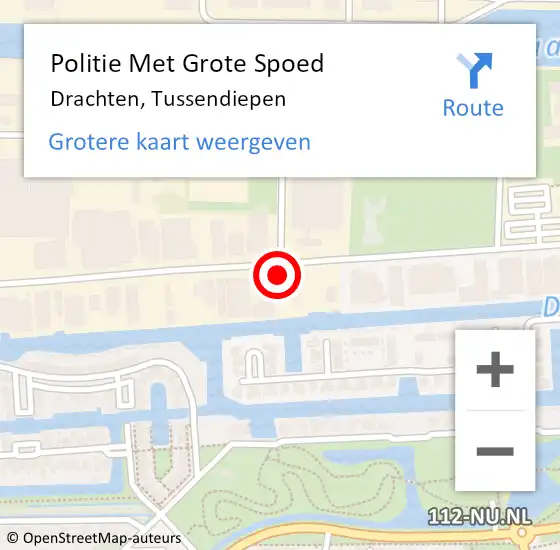 Locatie op kaart van de 112 melding: Politie Met Grote Spoed Naar Drachten, Tussendiepen op 12 mei 2023 16:03