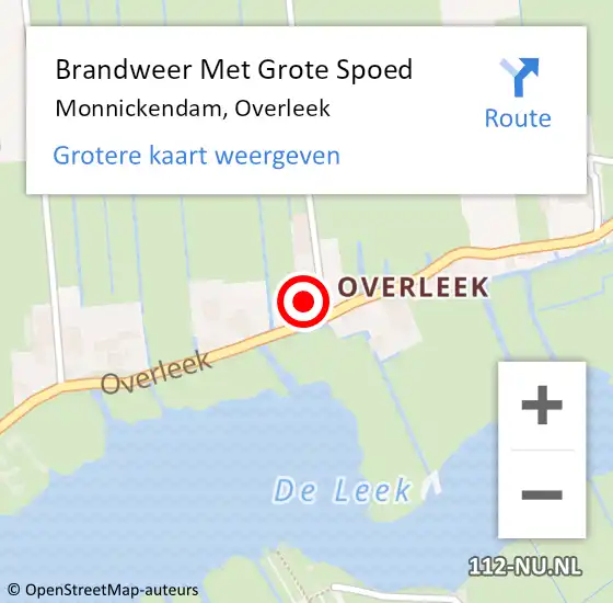 Locatie op kaart van de 112 melding: Brandweer Met Grote Spoed Naar Monnickendam, Overleek op 12 mei 2023 16:37
