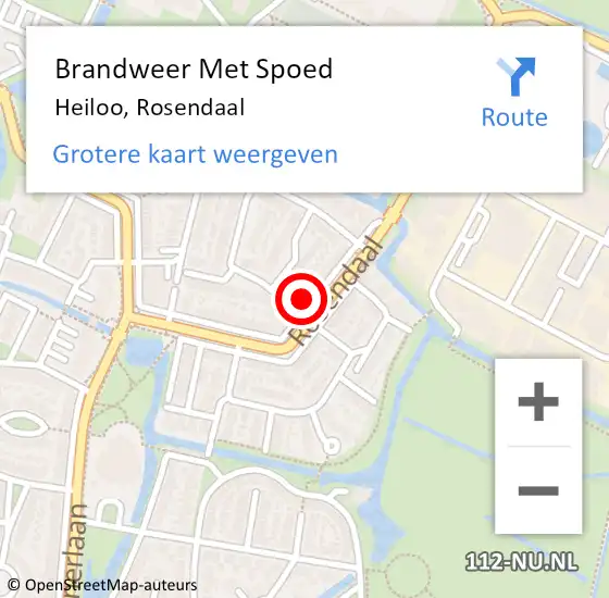 Locatie op kaart van de 112 melding: Brandweer Met Spoed Naar Heiloo, Rosendaal op 12 mei 2023 16:55