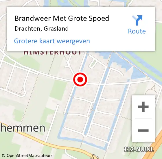 Locatie op kaart van de 112 melding: Brandweer Met Grote Spoed Naar Drachten, Grasland op 12 mei 2023 17:18