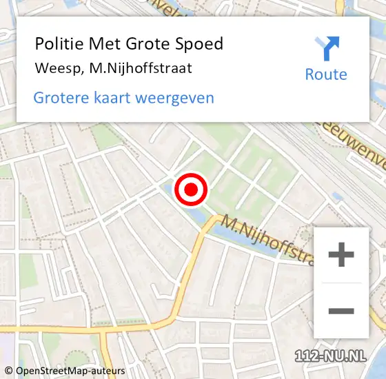 Locatie op kaart van de 112 melding: Politie Met Grote Spoed Naar Weesp, M.Nijhoffstraat op 12 mei 2023 18:02