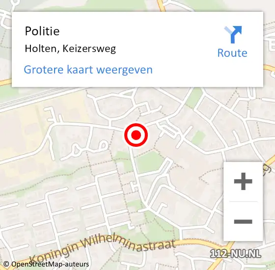 Locatie op kaart van de 112 melding: Politie Holten, Keizersweg op 12 mei 2023 18:14