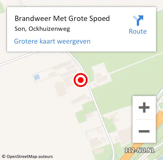 Locatie op kaart van de 112 melding: Brandweer Met Grote Spoed Naar Son, Ockhuizenweg op 12 mei 2023 18:19