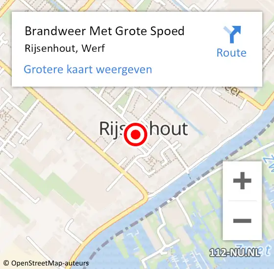 Locatie op kaart van de 112 melding: Brandweer Met Grote Spoed Naar Rijsenhout, Werf op 12 mei 2023 19:24