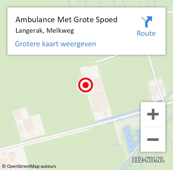 Locatie op kaart van de 112 melding: Ambulance Met Grote Spoed Naar Langerak, Melkweg op 12 mei 2023 19:54