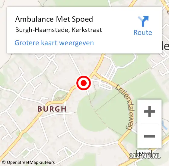 Locatie op kaart van de 112 melding: Ambulance Met Spoed Naar Burgh-Haamstede, Kerkstraat op 25 augustus 2014 10:52