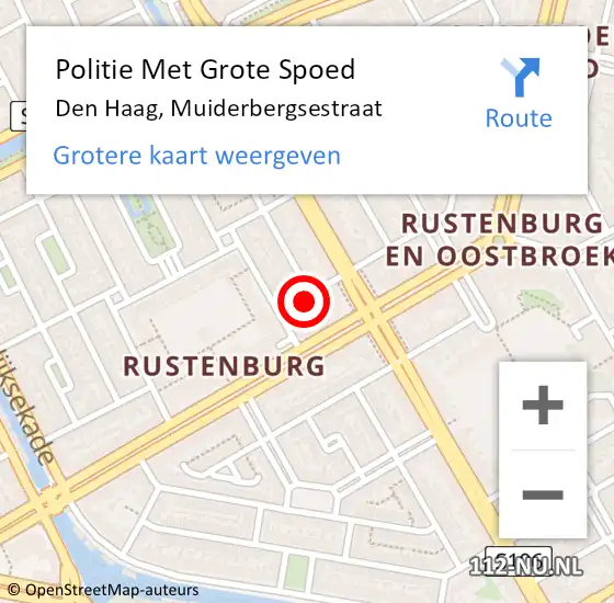 Locatie op kaart van de 112 melding: Politie Met Grote Spoed Naar Den Haag, Muiderbergsestraat op 12 mei 2023 22:36