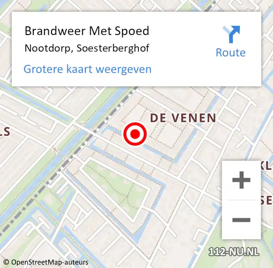 Locatie op kaart van de 112 melding: Brandweer Met Spoed Naar Nootdorp, Soesterberghof op 13 mei 2023 01:49