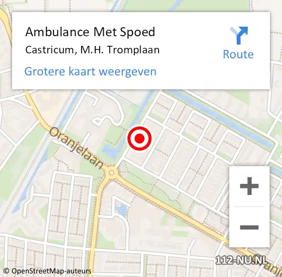 Locatie op kaart van de 112 melding: Ambulance Met Spoed Naar Castricum, M.H. Tromplaan op 13 mei 2023 02:39