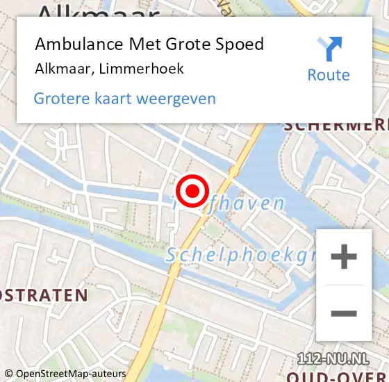 Locatie op kaart van de 112 melding: Ambulance Met Grote Spoed Naar Alkmaar, Limmerhoek op 13 mei 2023 06:27