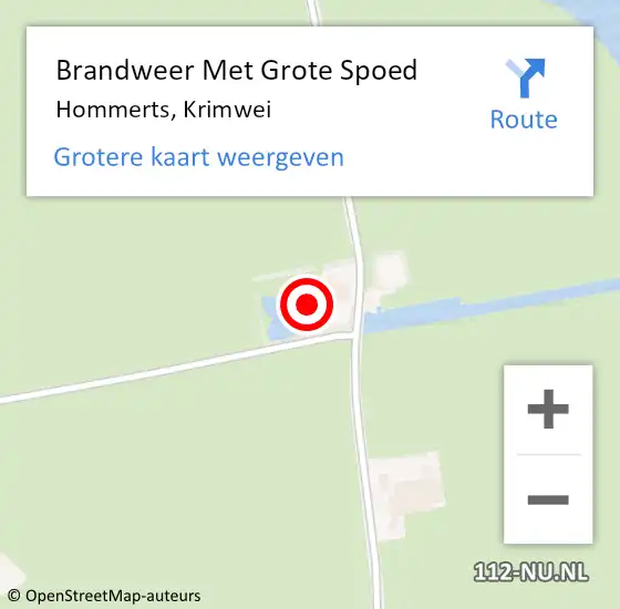 Locatie op kaart van de 112 melding: Brandweer Met Grote Spoed Naar Hommerts, Krimwei op 13 mei 2023 07:18