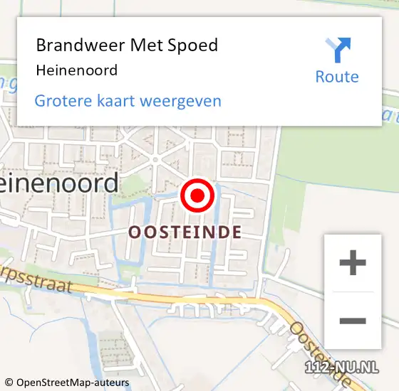 Locatie op kaart van de 112 melding: Brandweer Met Spoed Naar Heinenoord op 13 mei 2023 09:03