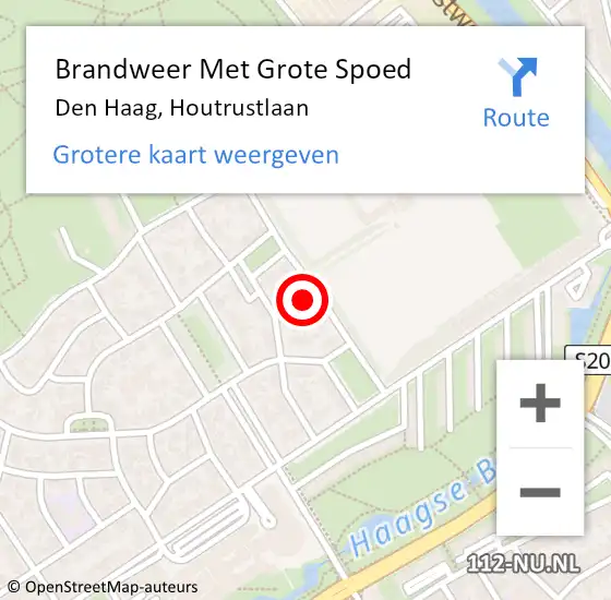 Locatie op kaart van de 112 melding: Brandweer Met Grote Spoed Naar Den Haag, Houtrustlaan op 13 mei 2023 11:19