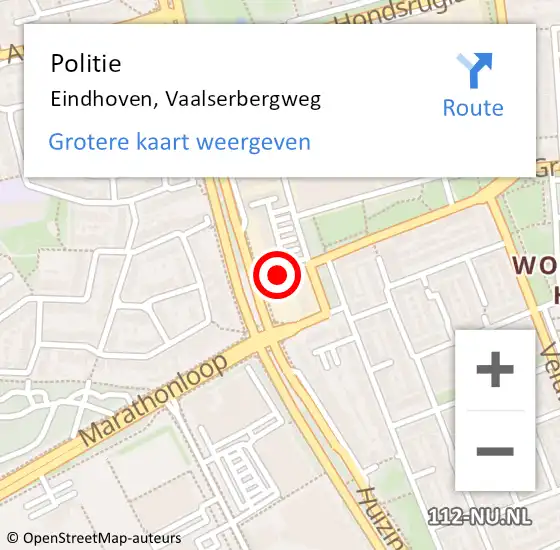 Locatie op kaart van de 112 melding: Politie Eindhoven, Vaalserbergweg op 13 mei 2023 11:24