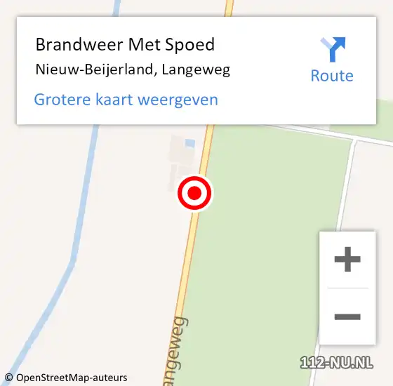 Locatie op kaart van de 112 melding: Brandweer Met Spoed Naar Nieuw-Beijerland, Langeweg op 13 mei 2023 12:37