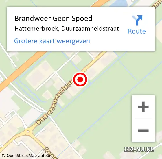 Locatie op kaart van de 112 melding: Brandweer Geen Spoed Naar Hattemerbroek, Duurzaamheidstraat op 13 mei 2023 12:39