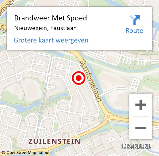 Locatie op kaart van de 112 melding: Brandweer Met Spoed Naar Nieuwegein, Faustlaan op 13 mei 2023 13:26