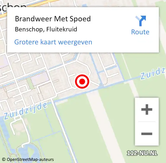 Locatie op kaart van de 112 melding: Brandweer Met Spoed Naar Benschop, Fluitekruid op 13 mei 2023 14:51