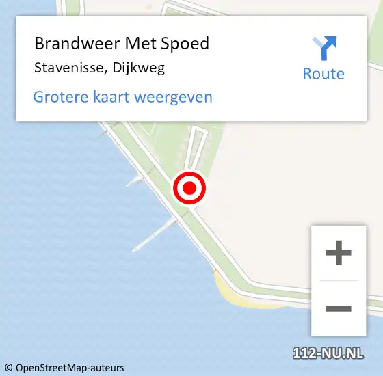 Locatie op kaart van de 112 melding: Brandweer Met Spoed Naar Stavenisse, Dijkweg op 13 mei 2023 14:55