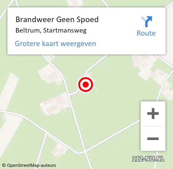 Locatie op kaart van de 112 melding: Brandweer Geen Spoed Naar Beltrum, Startmansweg op 13 mei 2023 16:24