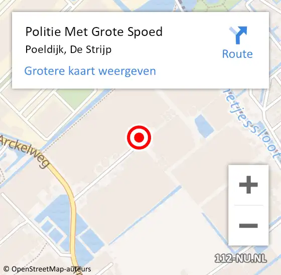 Locatie op kaart van de 112 melding: Politie Met Grote Spoed Naar Poeldijk, De Strijp op 13 mei 2023 16:24