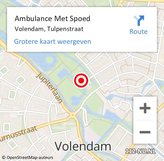 Locatie op kaart van de 112 melding: Ambulance Met Spoed Naar Volendam, Tulpenstraat op 13 mei 2023 16:31