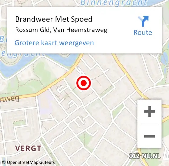 Locatie op kaart van de 112 melding: Brandweer Met Spoed Naar Rossum Gld, Van Heemstraweg op 25 augustus 2014 12:13