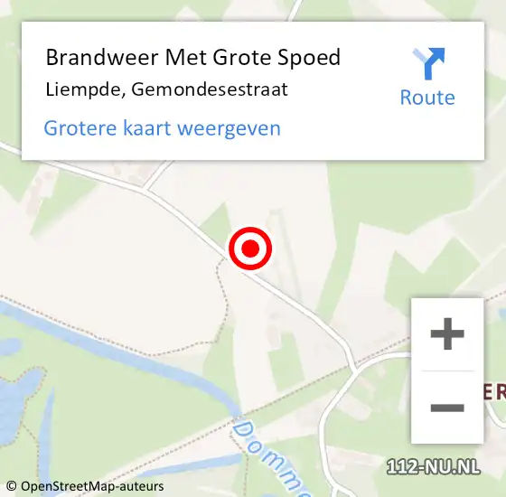 Locatie op kaart van de 112 melding: Brandweer Met Grote Spoed Naar Liempde, Gemondesestraat op 13 mei 2023 18:02