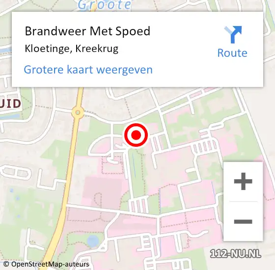 Locatie op kaart van de 112 melding: Brandweer Met Spoed Naar Kloetinge, Kreekrug op 13 mei 2023 19:20