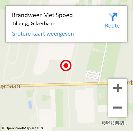 Locatie op kaart van de 112 melding: Brandweer Met Spoed Naar Tilburg, Gilzerbaan op 13 mei 2023 19:27