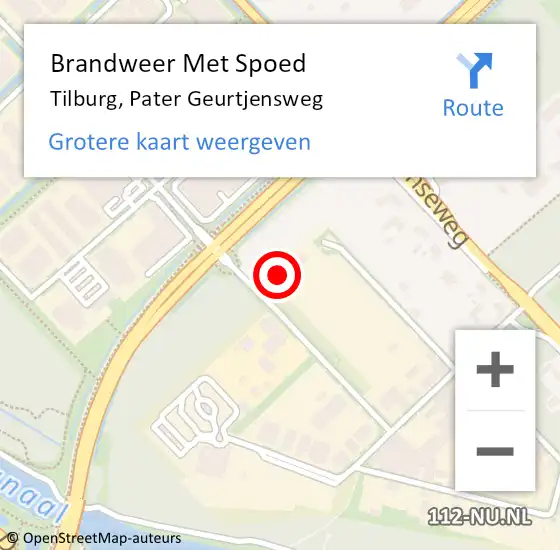 Locatie op kaart van de 112 melding: Brandweer Met Spoed Naar Tilburg, Pater Geurtjensweg op 13 mei 2023 20:36