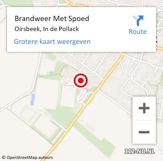 Locatie op kaart van de 112 melding: Brandweer Met Spoed Naar Oirsbeek, In de Pollack op 13 mei 2023 21:54