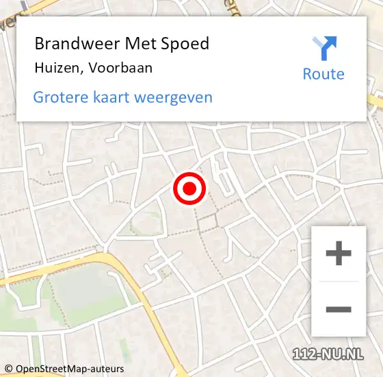 Locatie op kaart van de 112 melding: Brandweer Met Spoed Naar Huizen, Voorbaan op 13 mei 2023 23:34