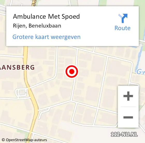 Locatie op kaart van de 112 melding: Ambulance Met Spoed Naar Rijen, Beneluxbaan op 25 augustus 2014 12:39