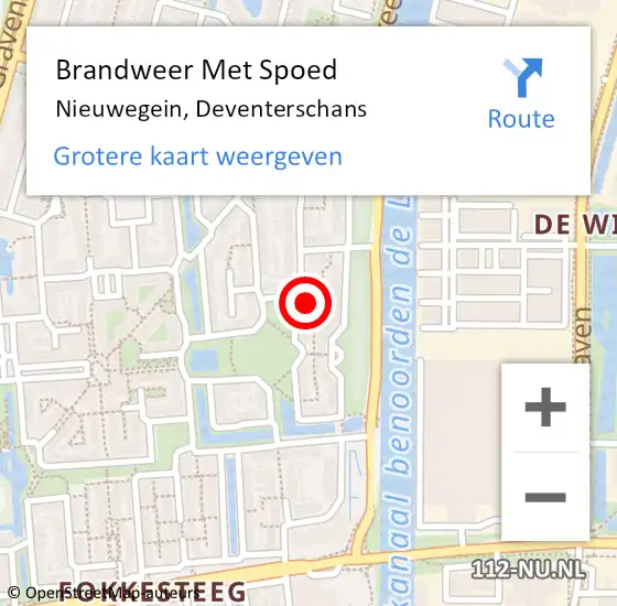 Locatie op kaart van de 112 melding: Brandweer Met Spoed Naar Nieuwegein, Deventerschans op 14 mei 2023 02:48