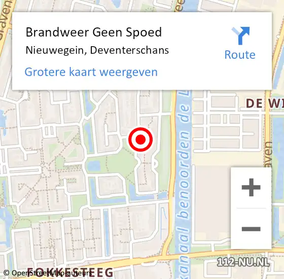 Locatie op kaart van de 112 melding: Brandweer Geen Spoed Naar Nieuwegein, Deventerschans op 14 mei 2023 02:53