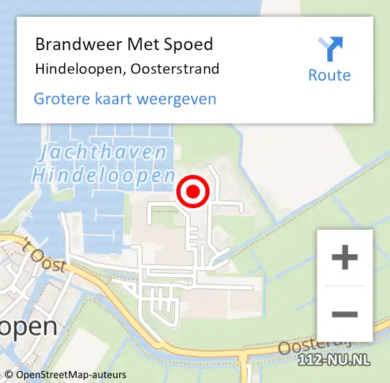 Locatie op kaart van de 112 melding: Brandweer Met Spoed Naar Hindeloopen, Oosterstrand op 14 mei 2023 03:03