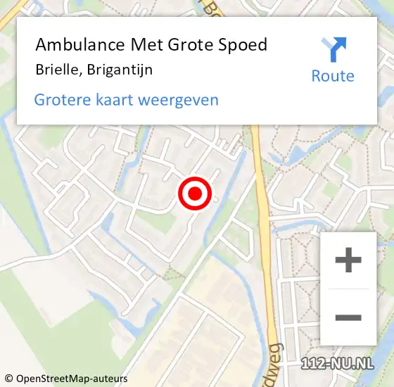 Locatie op kaart van de 112 melding: Ambulance Met Grote Spoed Naar Brielle, Brigantijn op 14 mei 2023 05:06