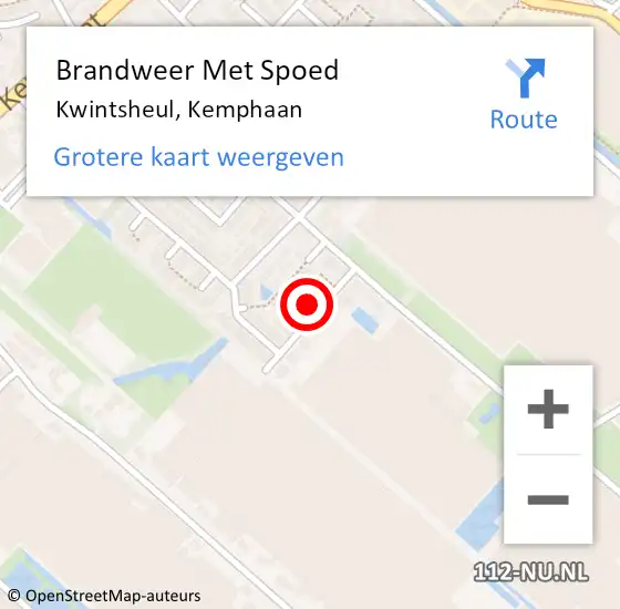 Locatie op kaart van de 112 melding: Brandweer Met Spoed Naar Kwintsheul, Kemphaan op 14 mei 2023 05:26