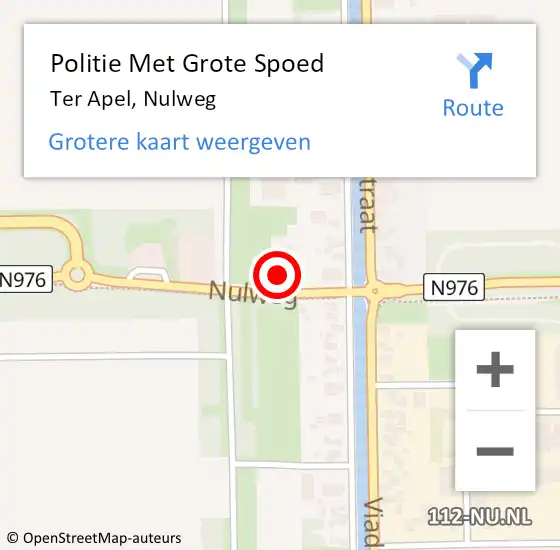 Locatie op kaart van de 112 melding: Politie Met Grote Spoed Naar Ter Apel, Nulweg op 14 mei 2023 05:49